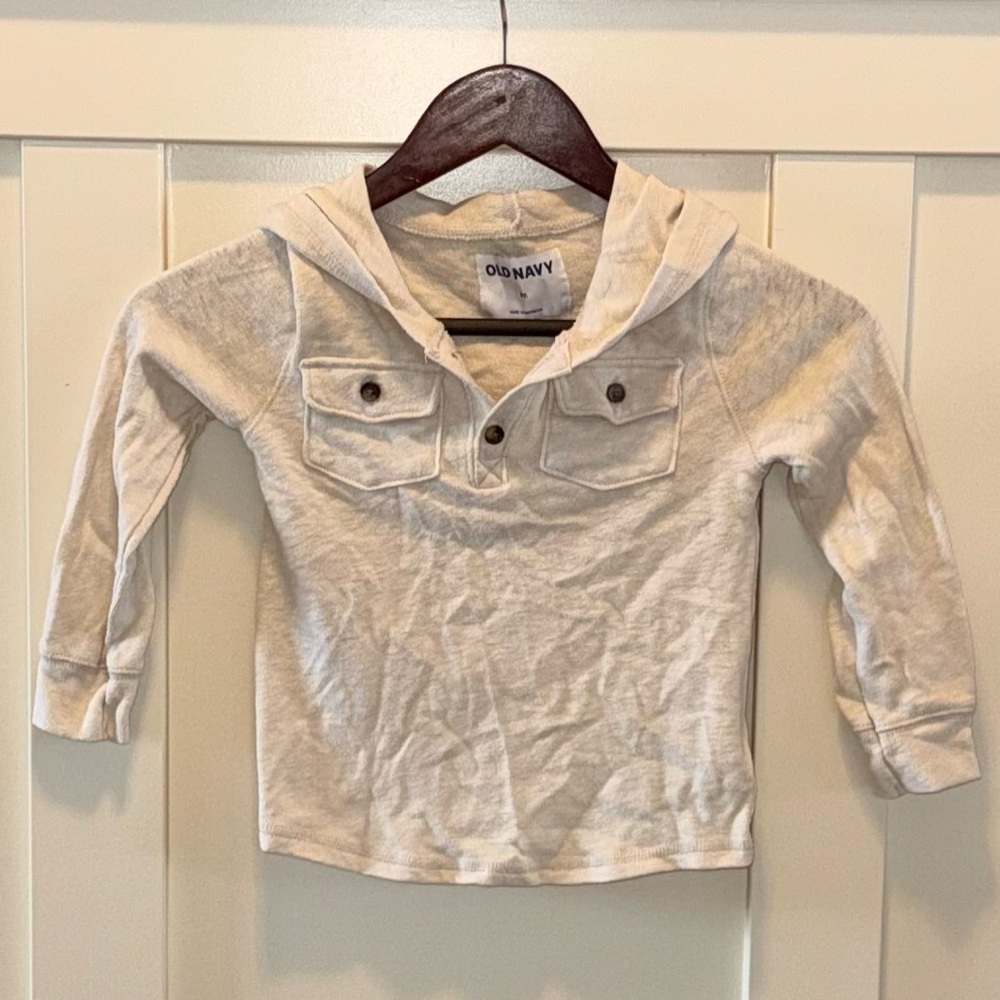 Old Navy Toddler Cream Hoodie Shirt